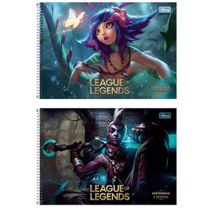 Caderno Capa Dura Espiral Para Desenho League Of Legends 80 Folhas Tilibra