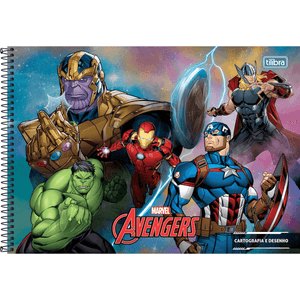 Caderno Desenho Capa Dura  Avengers Assemble 80 Folhas - Tilibra