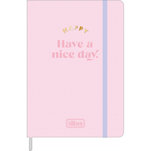 Caderno Capa Dura Costurado Sem Pauta Fitto Happy 80 Folhas Tilibra