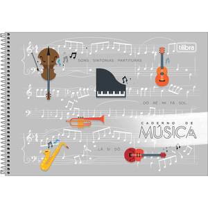 Caderno Capa Dura  Espiral  Musica Pequeno 80 Folhas - Tilibra