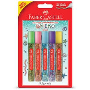 Cola Glitter Com 05 Cores Faber Castell