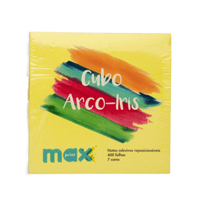 Bloco Adesivo  Cubo Arco Iris 400 Folhas - Maxprint