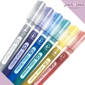 Marcador Permanente Glitter Marker Cores Sortidas Cis