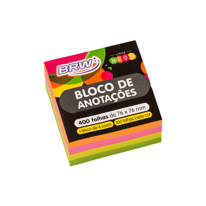 Bloco Adesivo  76X76 Preto C/ 50 Folhas - Brw