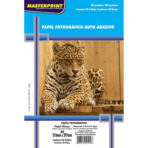 Papel Foto  A4 Adesiva 80 g  20 Folhas - Master Print