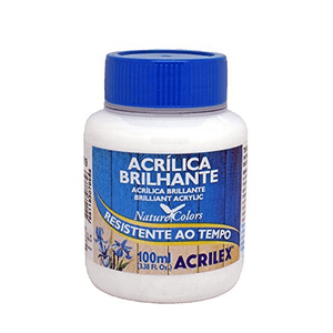 Tinta Acrilica Brilho100  ml Branco - Acrilex