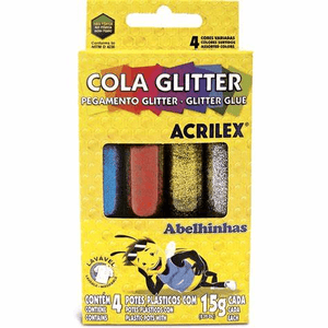 Cola Glitter C/ 4 Cores 15 g  - Acrilex