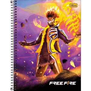 Caderno Capa Dura  Espiral    Free Fire 1 Matéria 80 Folhas - Tilibra