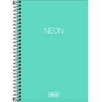 Caderno-Sem-Pauta-Espiral-1-4-Neon-Turquesa-80-Folhas-Tilibra-1X1UN