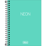 Caderno-Capa-Flexivel-1-8-Sem-Pauta-Neon-Azul-Turquesa-80-Folhas-Tilibra-1X1UN