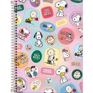 Caderno Capa Dura  Espiral    Snoopy 10 Matéria 160 Folhas - Tilibra