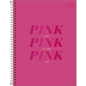 Caderno Capa Dura Espiral Love Pink 1 Matéria 80 Folhas  - Tilibra