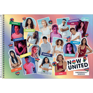 Caderno Capa Dura  Espiral    Desenho Now United 80 Folhas - Tilibra