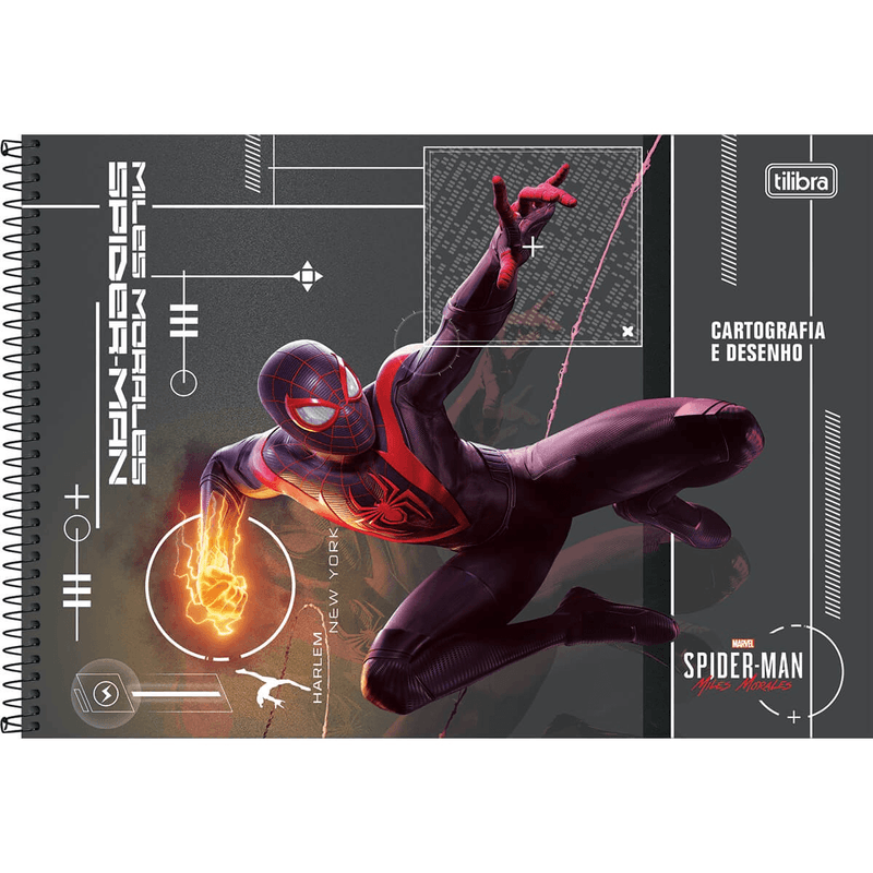 Caderno-Capa-Dura-Espiral-Para-Desenho-Homem-Aranha-80-Folhas-Tilibra-1X1UN