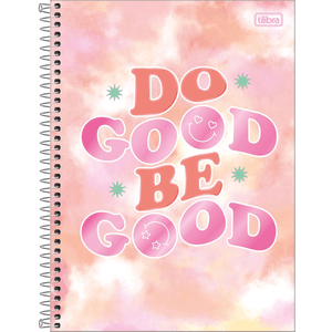 Caderno Espiral Capa Dura 1 Matéria Good Vibes 80 Folhas Tilibra