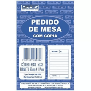 Pedido de Mesa 2 Vias S/ Carbono 50 Folhas - SD