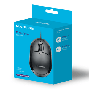 Mouse Classic Box Optico  Black - Multilaser