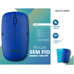 Mouse MULTILASER S/Fio 2.4ghz AZ MO288