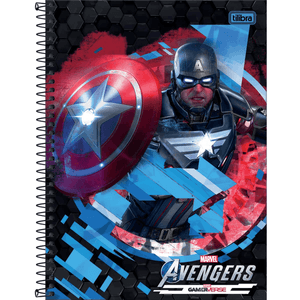 Caderno Capa Dura  Espiral Avenger Game 1 Matéria 80 Folhas - Tilibra