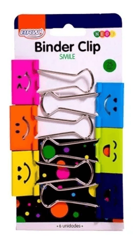 CLIP-BINDER-25MM-SMILES-NEON-C-6-UNIDADES-BRW-1X1UN