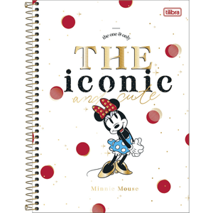 Caderno Capa Dura  Espiral  Minnie Core 1 Matéria 80 Folhas - Tilibra