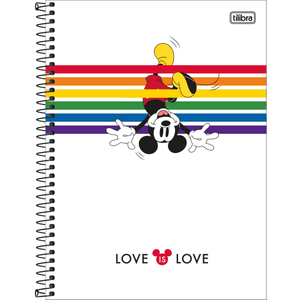 Caderno Capa Dura Universitário Mickey Rainbow 1 Matéria Tilibra