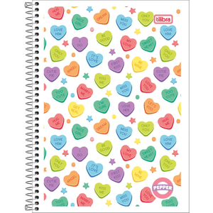 Caderno  Universitário Capa  Flexível Pepper Feminino 1 Matéria 80 Folhas - Tilibra