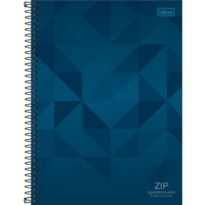 Caderno Capa Dura  Espiral    Quadriculado 5 mm   Zip 96 Folhas - Tilibra