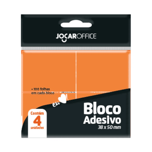 Bloco Adesivo  38X50M Laranja 100 Folhas - Jocar