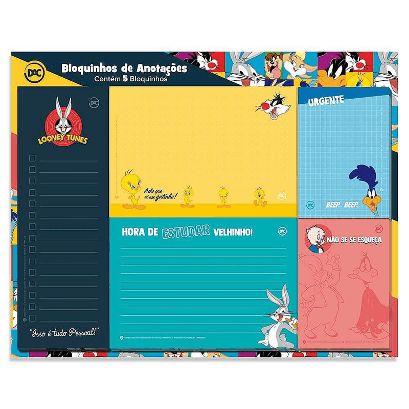 Bloco-Com-5-Tamanhos-Estampado-Looney-Tunes-20-Folhas-Dac-1X1UN