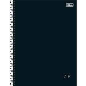 Caderno Capa Dura Universitário 20 Matérias Zip Preto 320 Folhas Tilibra