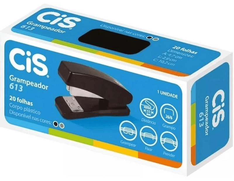 Grampeador-Plastico-613-20-Folhas-Cis-1X1UN