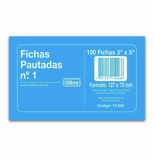 Ficha Pautada 3X5 cm Nr 1 - Tilibra