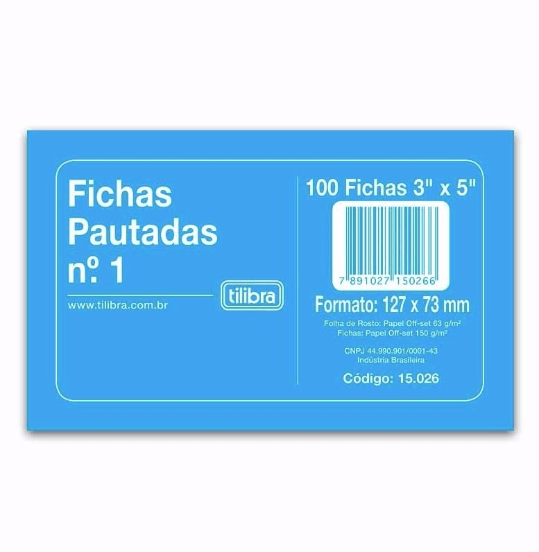 Ficha-Pautada-3x5-Numero-1-Tilibra-1X1UN