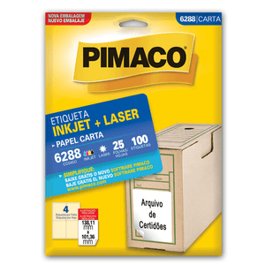 Etiqueta Carta 8099 Folhas Laser C/ 100 Unidade - Pimaco