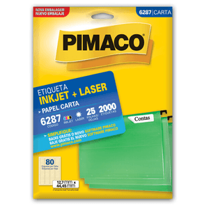 ETIQUETA PIMACO CARTA 6287 LASER C 2000