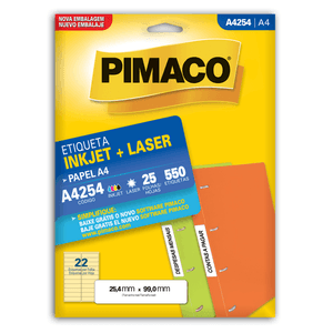 Etiqueta A4254 Laser C/ 550 25 Folhas - Pimaco