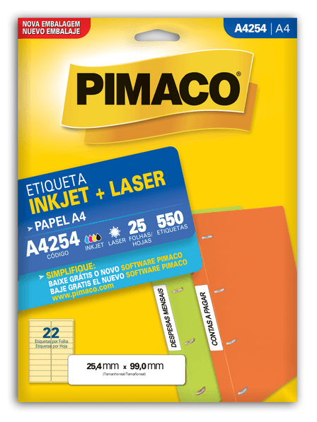 ETIQUETA-PIMACO-A4254-LASER-C-550-25F-1X1UN