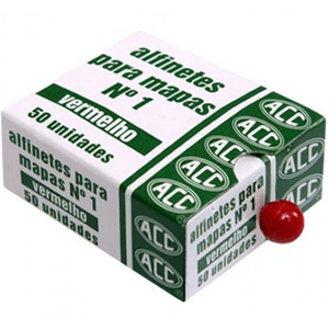 Alfinete Mapa N1 Vermelho C/ 50 - Acc