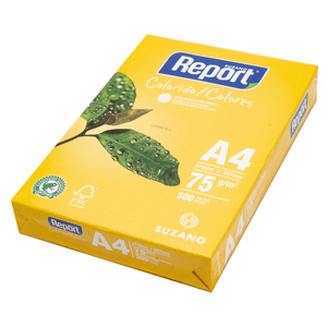 Papel A4 75 g  Amarelo 500 Folhas - Report