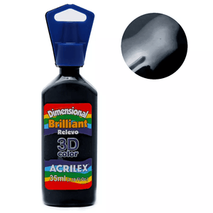 Tinta Dimensional Brilho Preto 35  ml - Acrilex