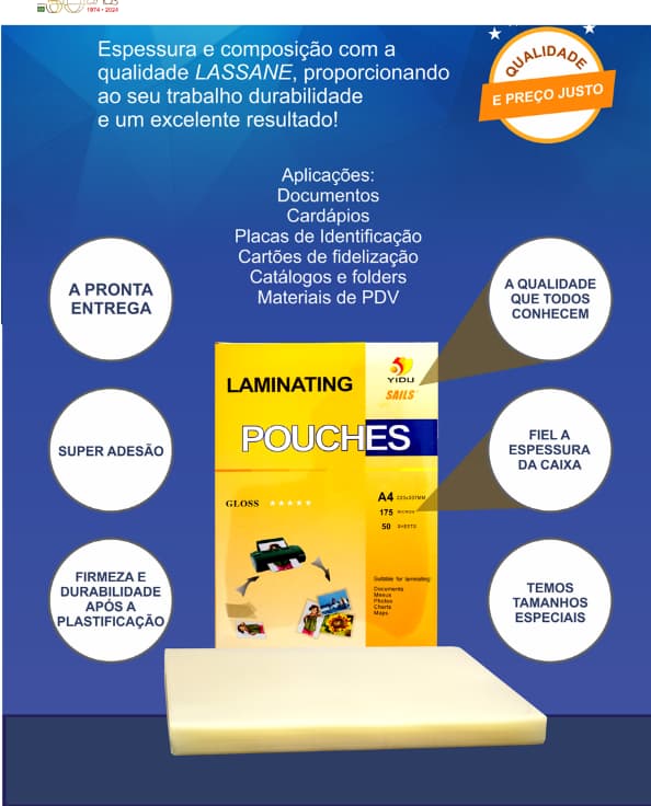 FILME-PARA-PLASTIFICACAO--POUCHE--POLACIL-LASSANE-226-X-340MM-005-OFICIO-C-10-UNIDADES