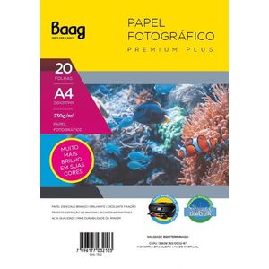 Papel A4 Fotografico 230 g  20 Folhas - Bahia