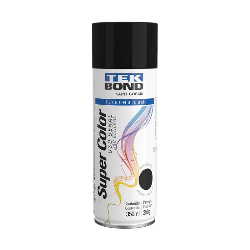 Tinta-Spray-Uso-Geral-Preto-Fosco-350Ml-250G---Tekbond