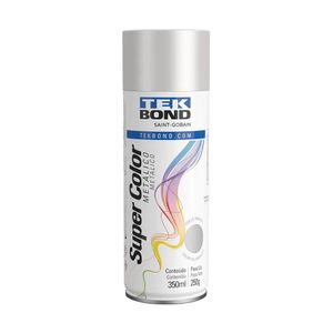 Tinta Spray super color Metalica Preta  350  ml - Tekbond