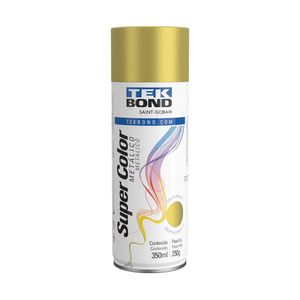 Tinta Spray super color Metalica Dourada 350  ml - Tekbond