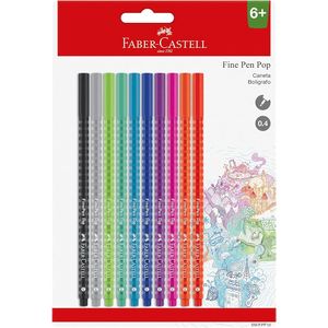 Caneta Fine Pen Pop Estojo C/ 10 - Faber Castell