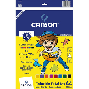 Bloco A4 Criativo 8 Cores 80 g  32 Folhas - Canson