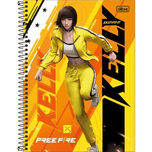 Caderno Capa Dura Espiral Free Fire 10 Matérias 160 Folhas  - Tilibra