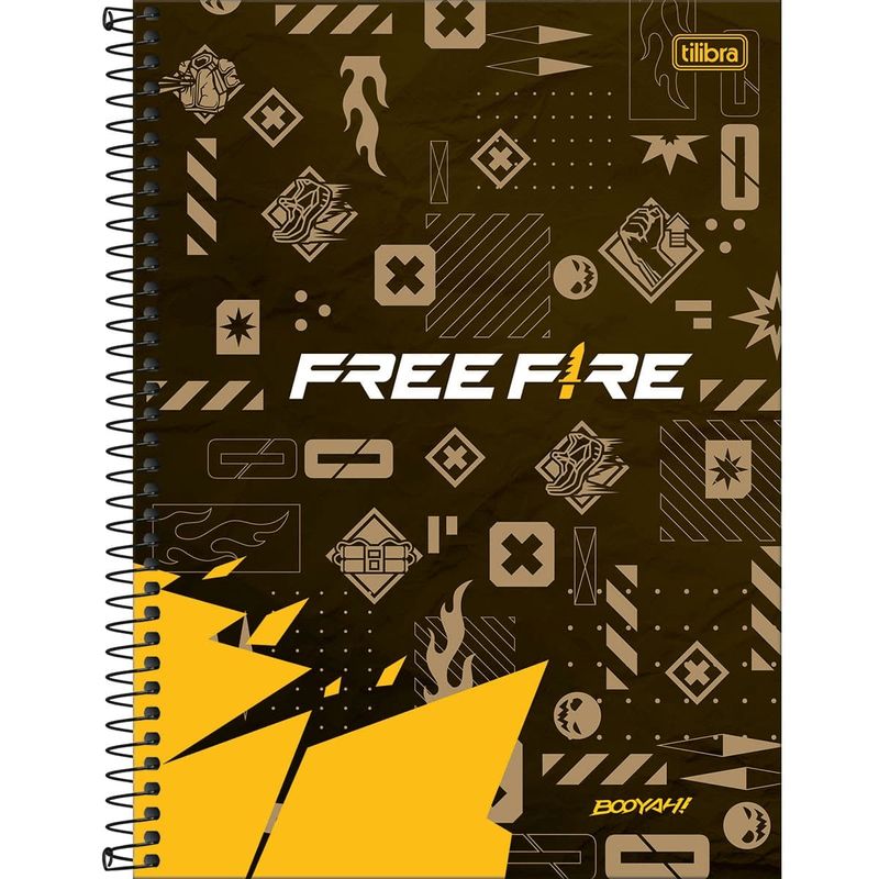 Caderno-Espiral-Capa-Dura-Universitario-16-Materias-Free-Fire-256-Folhas---Sortido